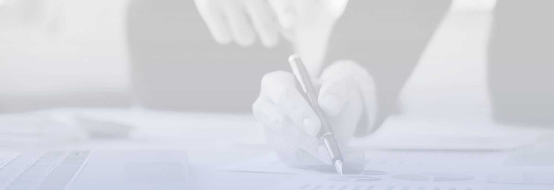 Background photo of a person signing a credit repair form
