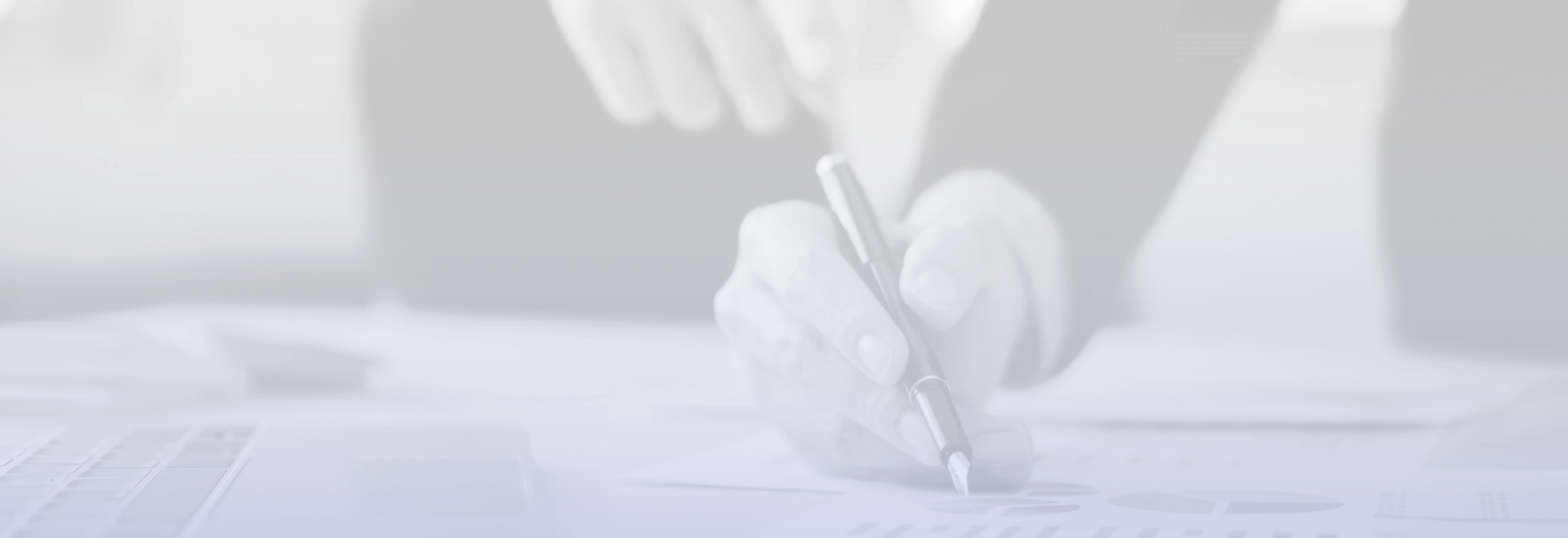 Background photo of a person signing a credit repair form