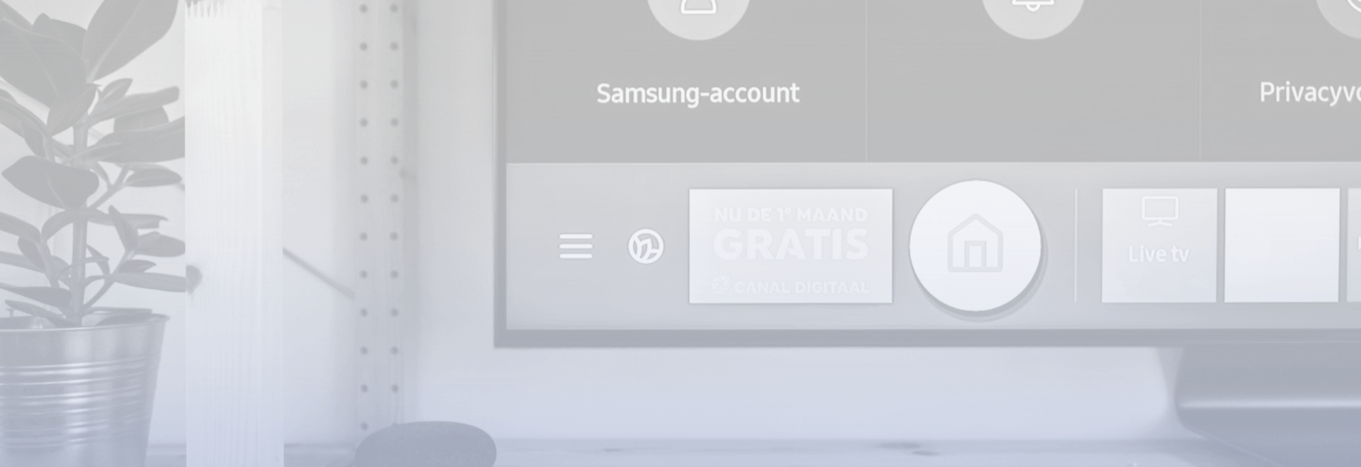 Background image of a television with subscription services.